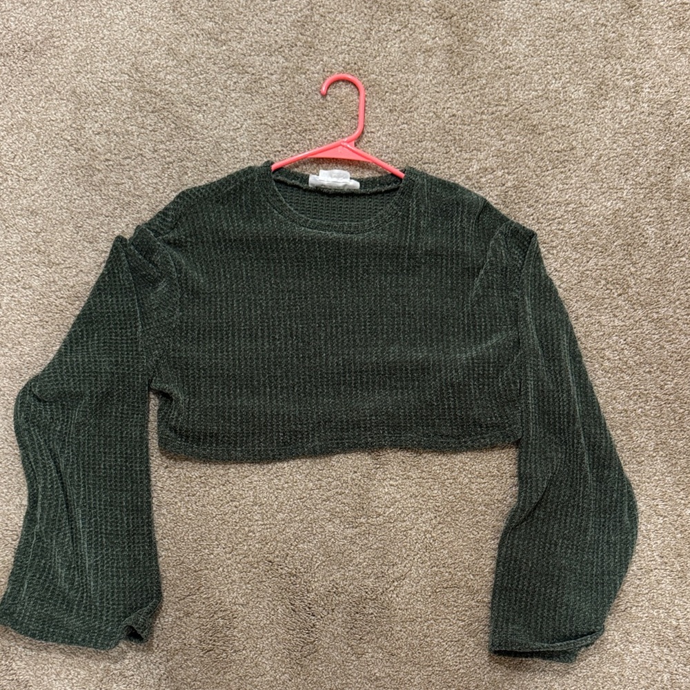 Urban Outfitters Forest Green Cropped Sweater